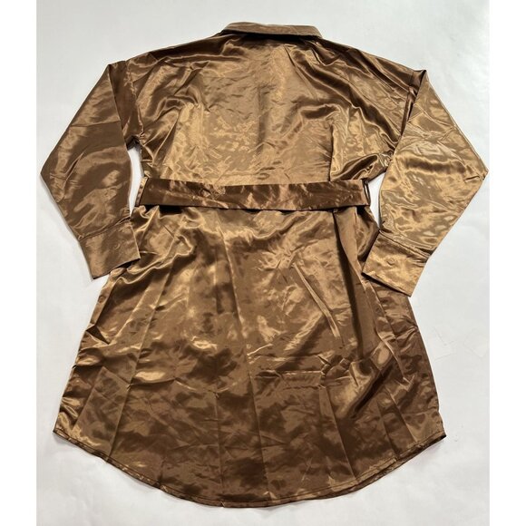 12th Tribe After Satin Mini Dress in Dark Bronze Metallic - Picture 4 of 5